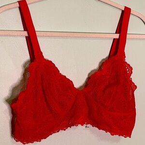 Free People Red Lace Bralette